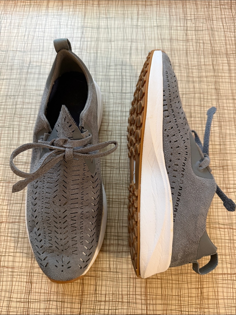 Native Gray Perforated Suede slip on Sneakers - Picture 6 of 7